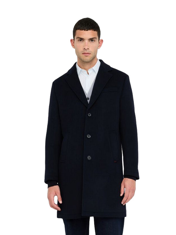 Cappotti Uomo Liu Jo - Cappotto in lana e cashmere - Blu