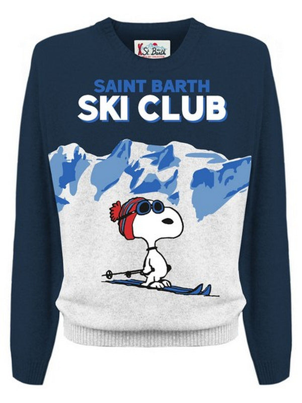 Maglie Uomo Mc2 Saint Barth - Maglione Heron Snoopy Sb Ski Club 61 - Blu