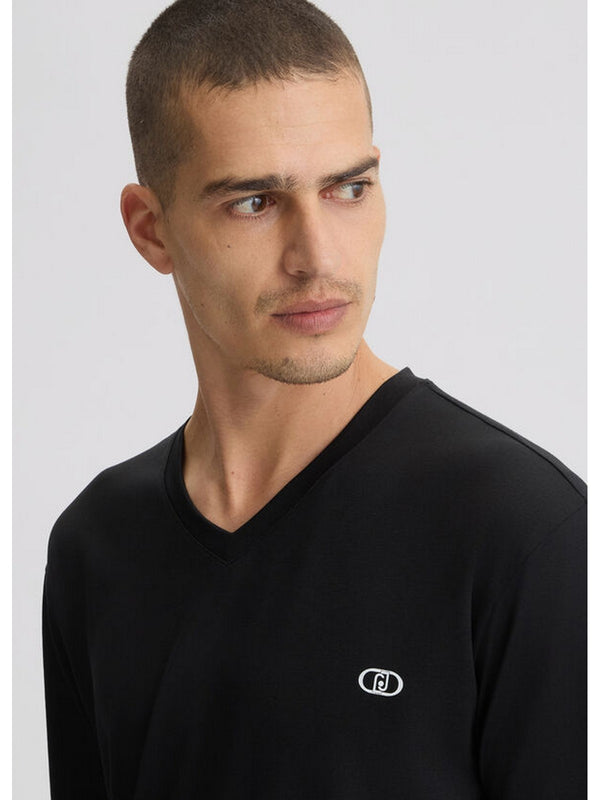 T-shirt Uomo LIU JO UOMO - T-shirt con scollo a V - Nero