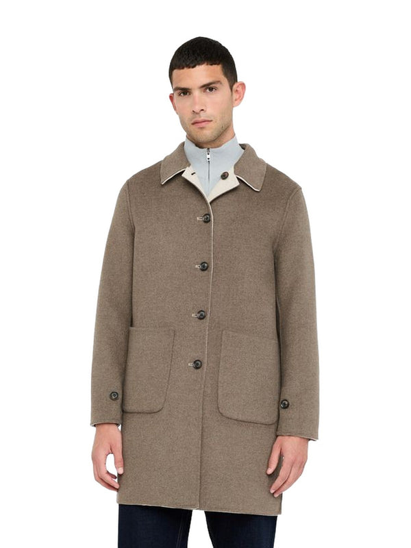 Cappotti Uomo LIU JO UOMO - Cappotto reversibile in lana - Beige