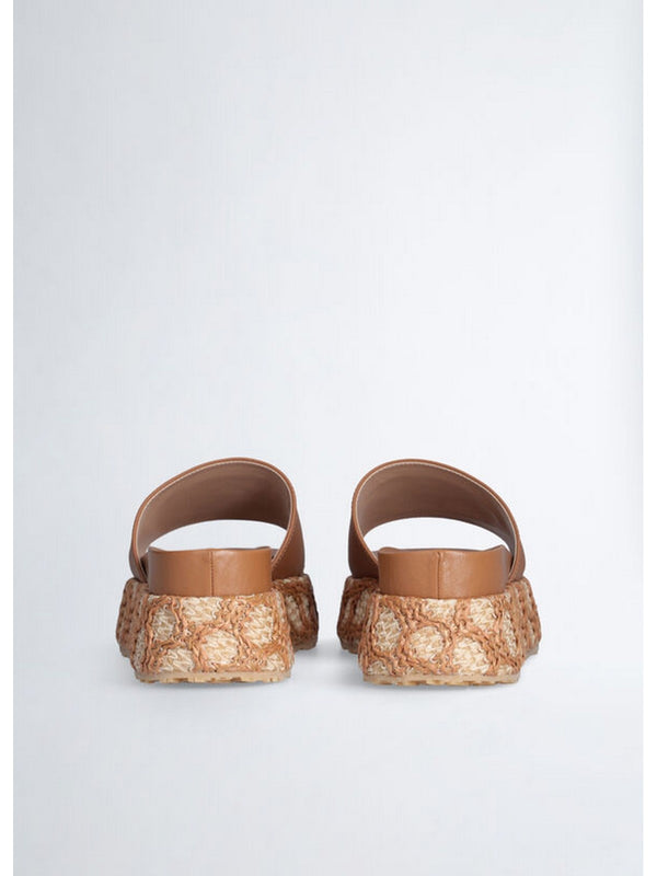 Ciabatte Donna LIU JO SHOES - Ciabatte platform in rafia - Marrone