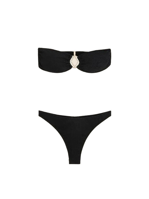 Coordinati Donna Me Fui - Bikini Donna Me fui Fascia con Slip Fisso Nero - Nero