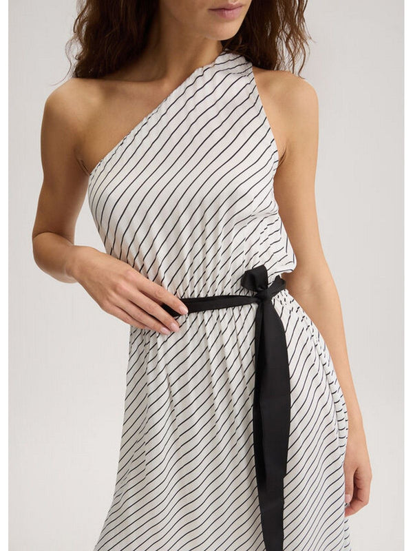 Vestiti casual Donna Liu Jo - Abito a righe con cintura - Bianco