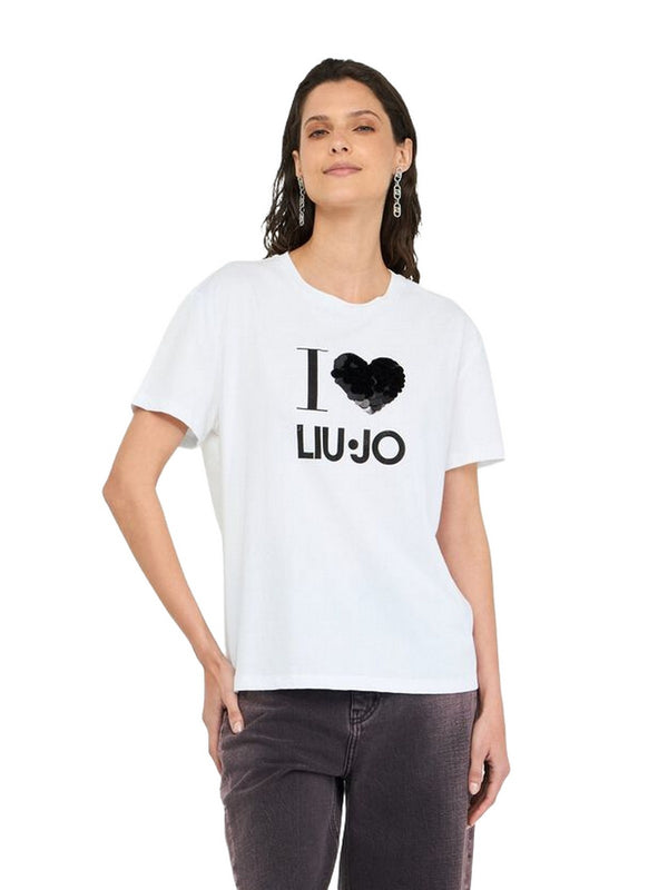 T-shirt Donna Liu Jo - T-shirt con applicazioni - Bianco