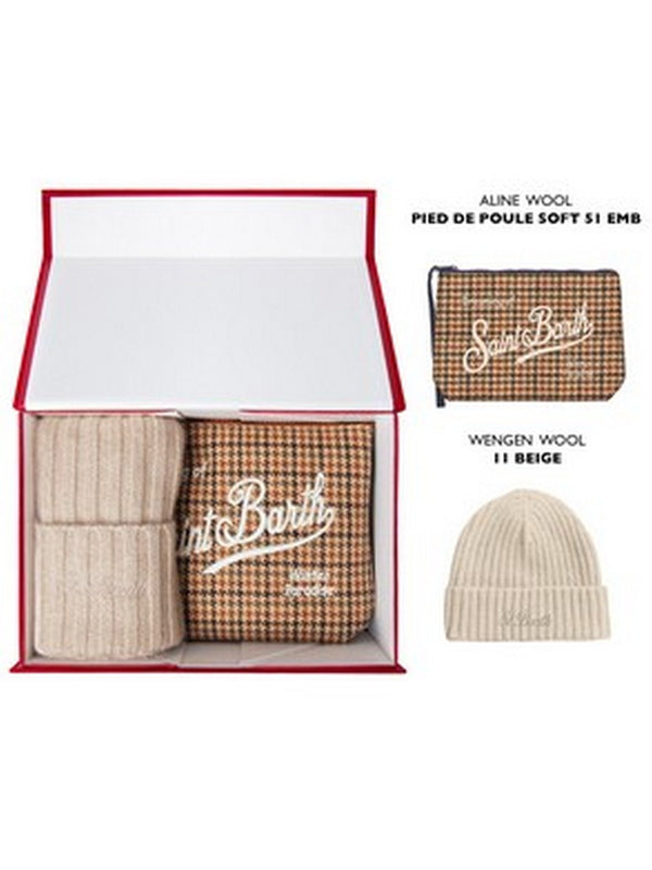Berretti in maglia Uomo Mc2 Saint Barth - Christmas Box Man Classic Hat E Pochett Pdp Soft 5 - Beige