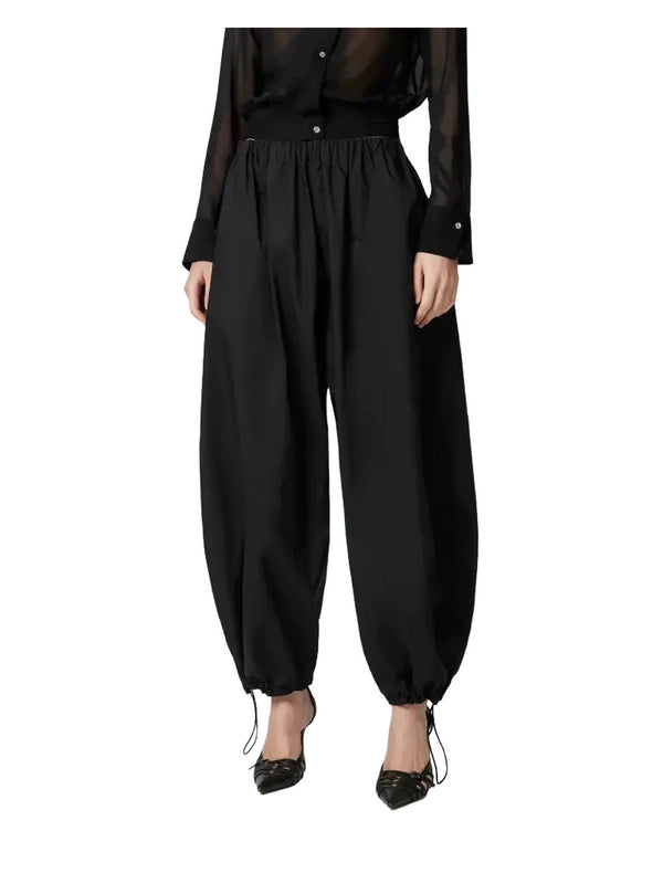 Pantaloni Donna Pinko - Pantaloni balloon leggeri con coulisse - Nero