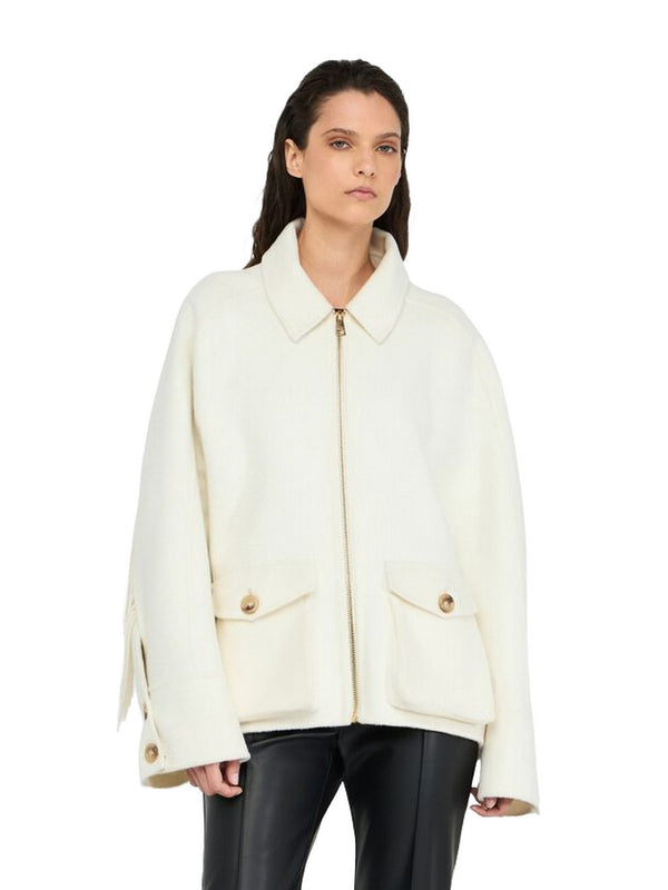 Giubbotti Donna Liu Jo - Caban in lana con frange - Bianco