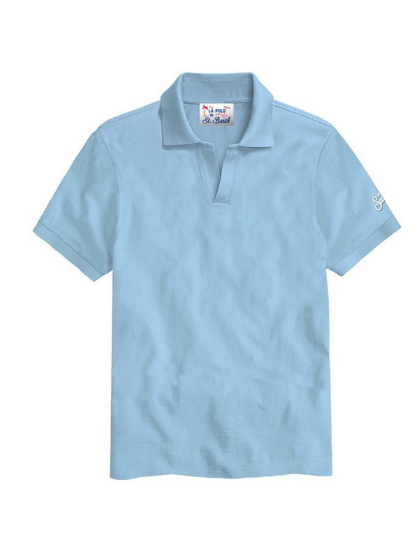 Polo Uomo Mc2 Saint Barth - Charles polo in tessuto piquet - Azzurro