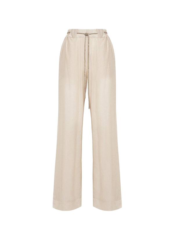 Pantaloni Donna Blugirl - Pantaloni A Palazzo In Tencel - Beige