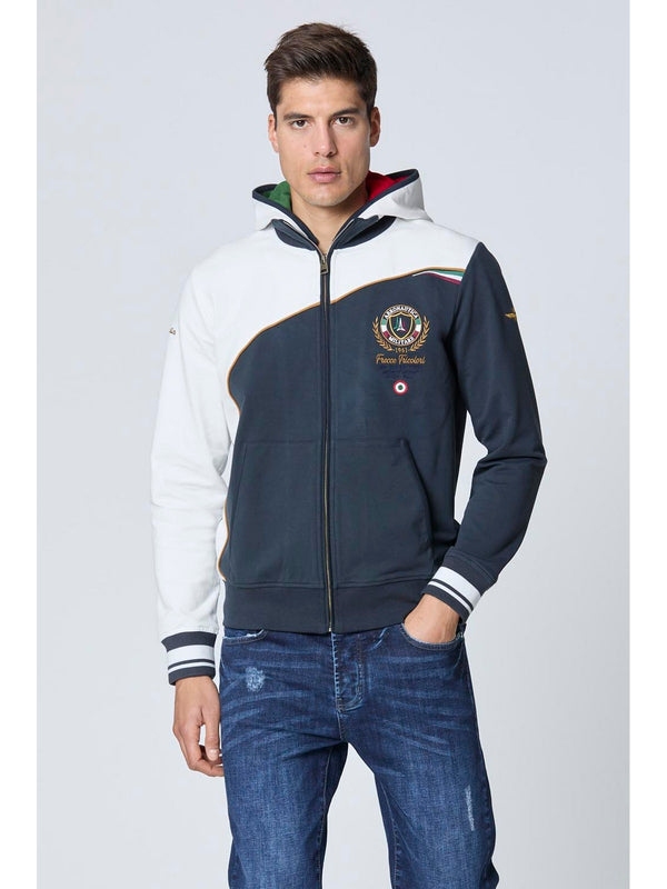 Felpe con cappuccio Uomo Aeronautica Militare - Felpa color-block cappuccio removibile - Blu