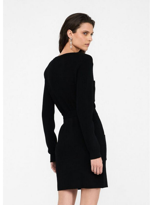Vestiti casual Donna Liu Jo - Abito in maglia con spalline imbottite - Nero