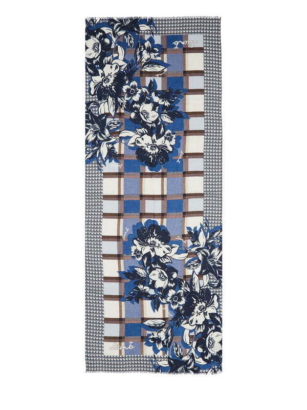 Stole Donna Liu Jo - Stola check floreale - Blu