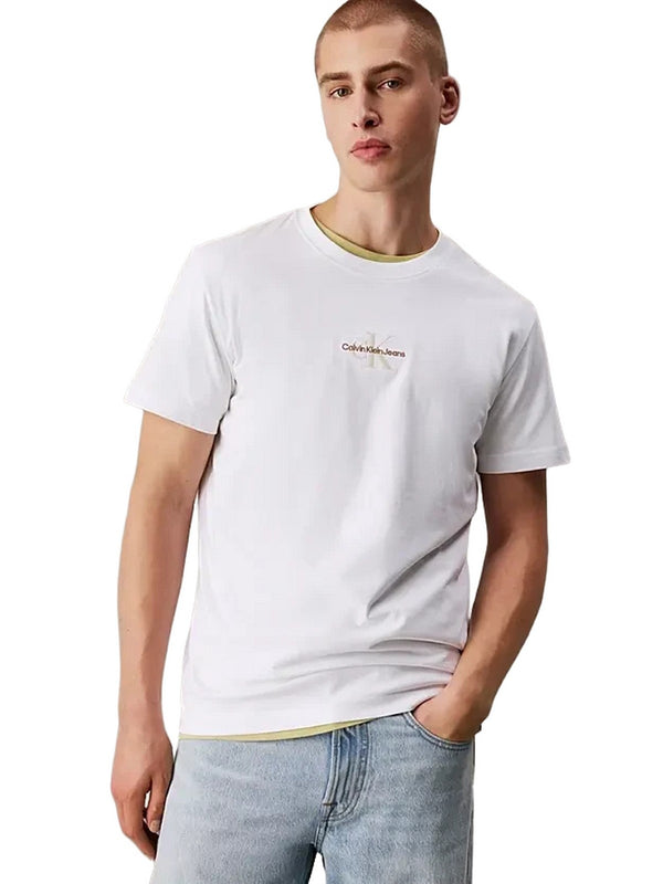 T-shirt Uomo Calvin Klein - T-shirt con monogramma - Bianco