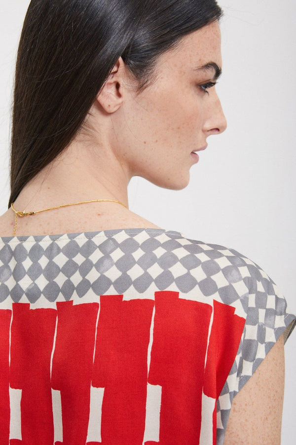 Bluse e camicie Donna ottod'Ame - Maglia smanicata in viscosa - Rosso