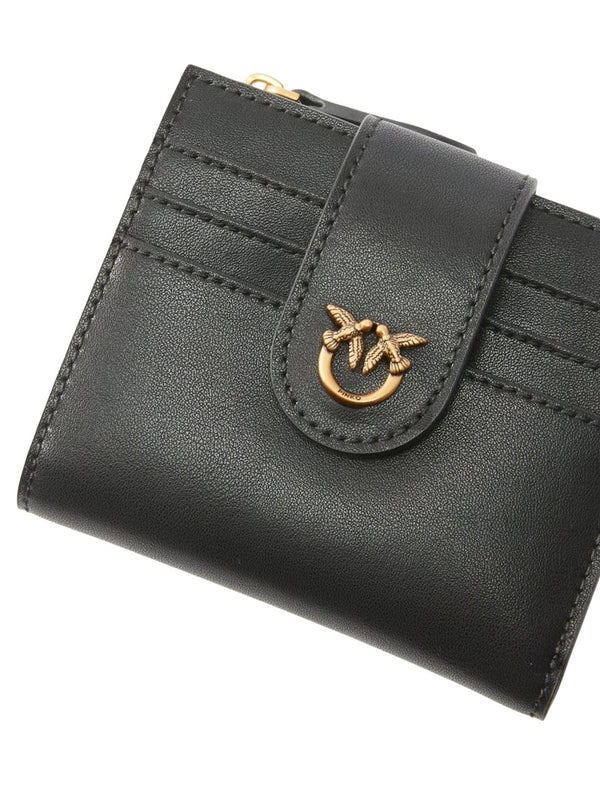 Portafogli Donna Pinko - Portafoglio zip-around in nappa chevron - Nero
