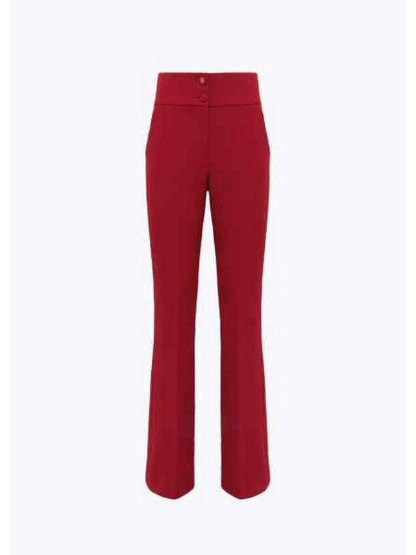 Pantaloni Donna Blugirl - Pantaloni Flare In Crêpe Stretch - Rosso