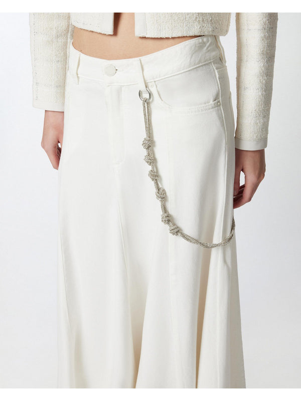 Gonne casual Donna Pinko - Maxi gonna con catena gioiello - Bianco