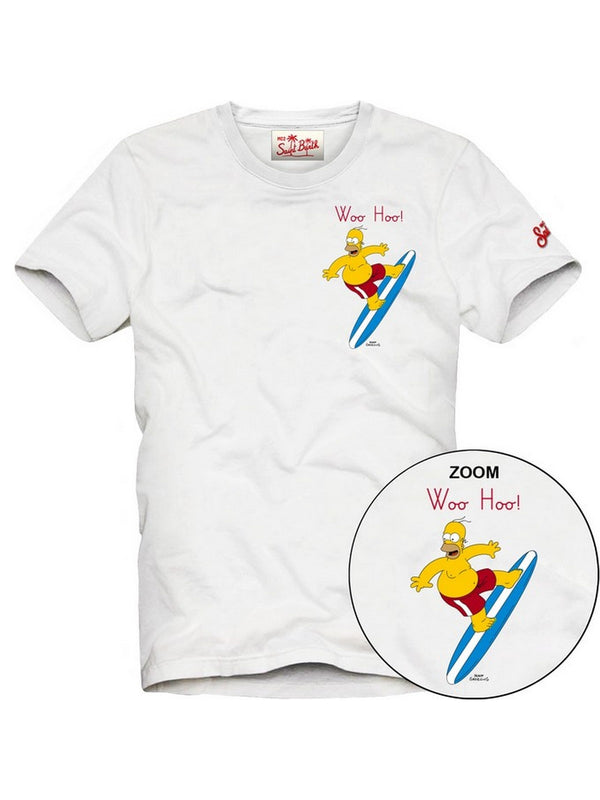 T-shirt Uomo Mc2 Saint Barth - T-Shirt Homer Surfer 01N Emb - Bianco