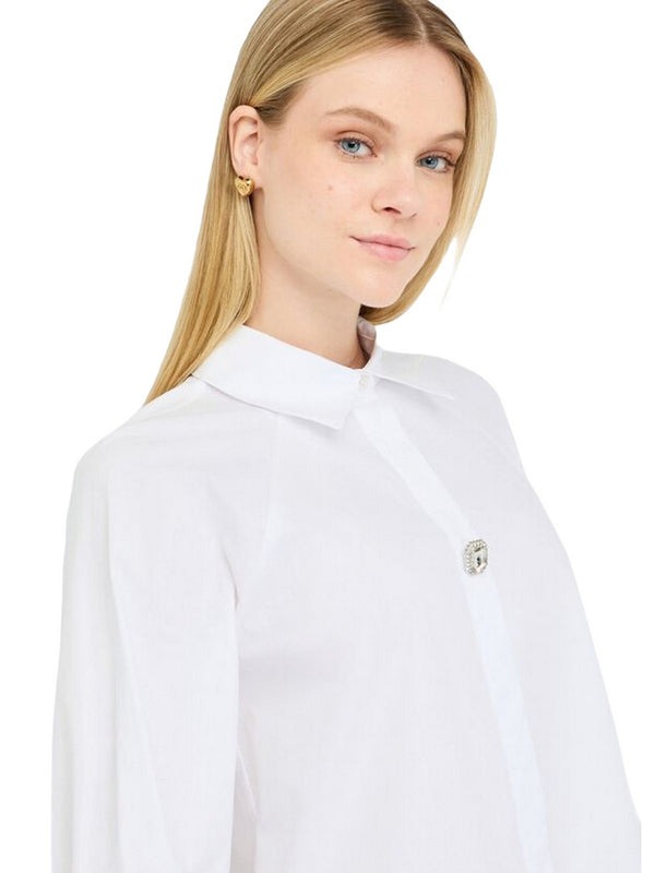Camicie Donna Liu Jo - Camicia in cotone con laccetti - Bianco