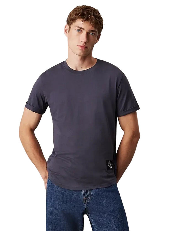 T-shirt Uomo Calvin Klein - T-shirt in cotone con stemma - Grigio