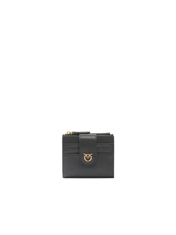 Portafogli Donna Pinko - Portafoglio zip-around in nappa chevron - Nero