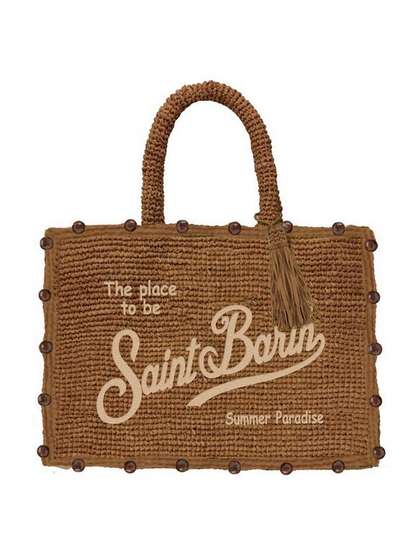 Borse a mano Donna Mc2 Saint Barth - Borsa Colette Raffia Beads 19 Emb - Marrone