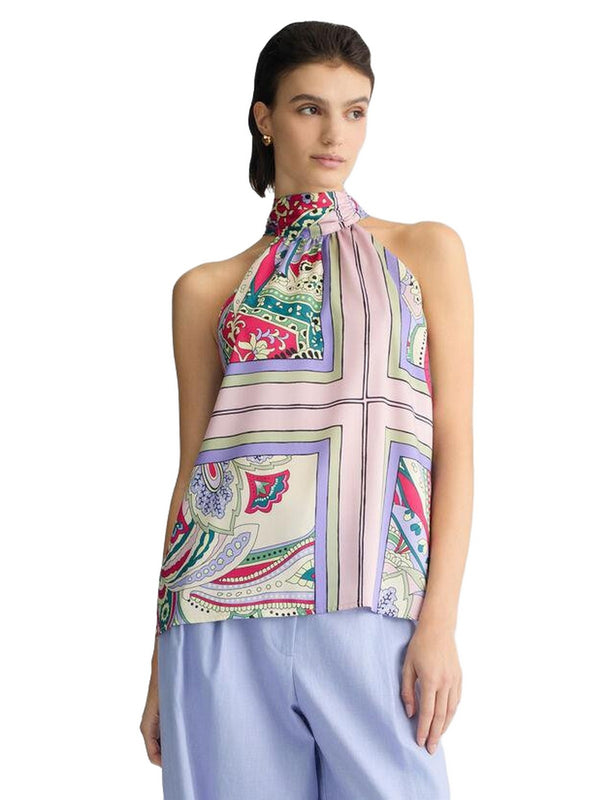 Canotte e top Donna Liu Jo - Top in raso stampato - Multicolore