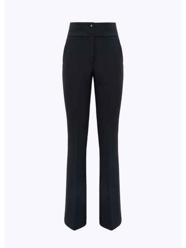 Pantaloni Donna Blugirl - Pantaloni Flare In Crêpe Stretch - Nero