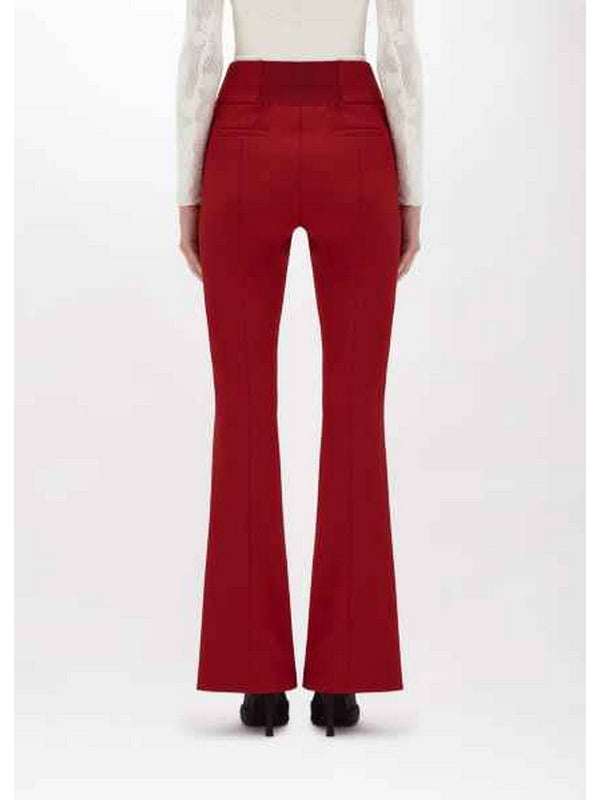 Pantaloni Donna Blugirl - Pantaloni Flare In Crêpe Stretch - Rosso