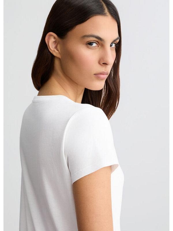 T-shirt Donna Liu Jo - T-shirt con stampa e strass - Bianco