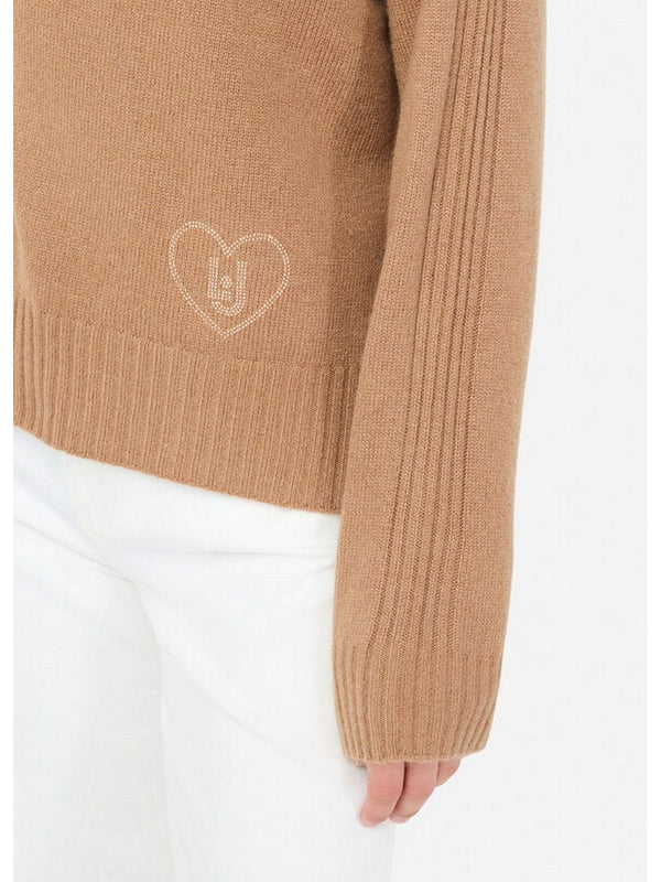 Maglie Donna Liu Jo - Maglia in misto lana con intarsi - Cammello