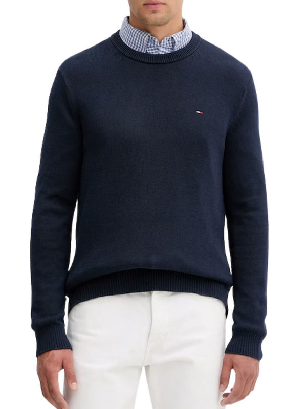 Maglie Uomo Tommy Hilfiger - Maglioncino basic in cotone - Blu