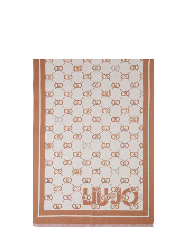 Stole Donna Liu Jo - Stola con logo jacquard - Bianco