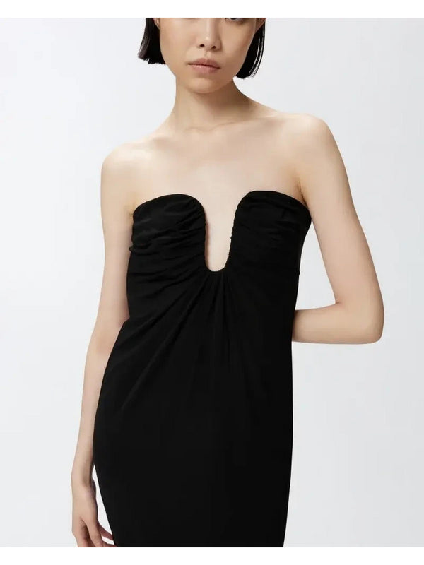 Vestiti da cocktail Donna Pinko - Abito midi da sera con scollo sagomato - Nero