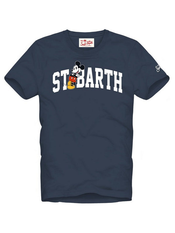 T-shirt Uomo Mc2 Saint Barth - T-Shirt Man Mickey College 61 - Blu