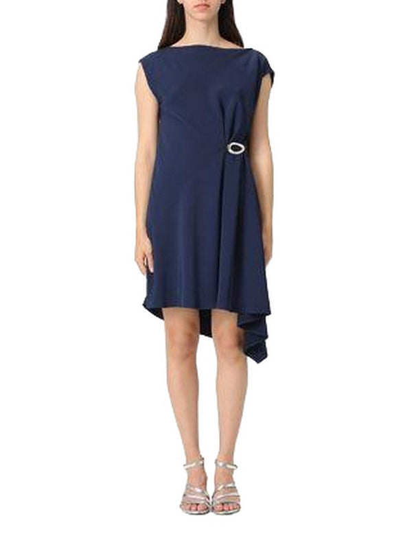 Vestiti casual Donna Liu Jo - Abito corto con drappeggio - Blu