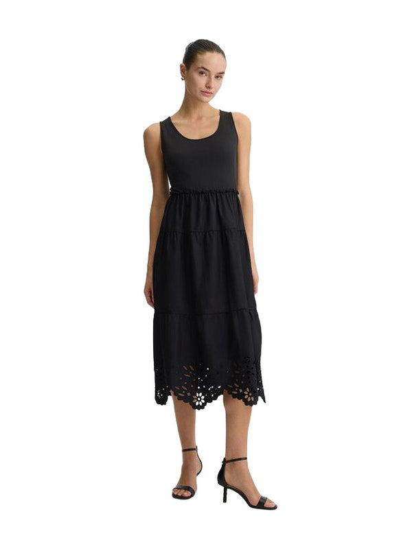 Vestiti casual Donna Liu Jo - Abito in cotone con ricami - Nero