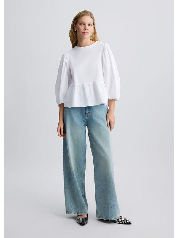 Bluse Donna Liu Jo - Blusa in popeline - Bianco