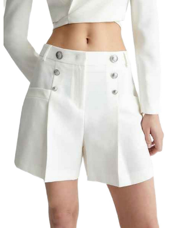 Pantaloncini Donna Liu Jo - Short stretch con bottoni - Bianco