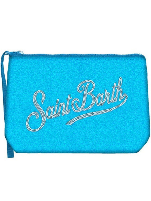 Pochette e Clutch Donna Mc2 Saint Barth - pochette aline Shiny Foil Strass Azzurro - Azzurro