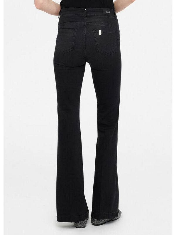 Jeans Donna Liu Jo - Jeans flare a vita alta - Nero