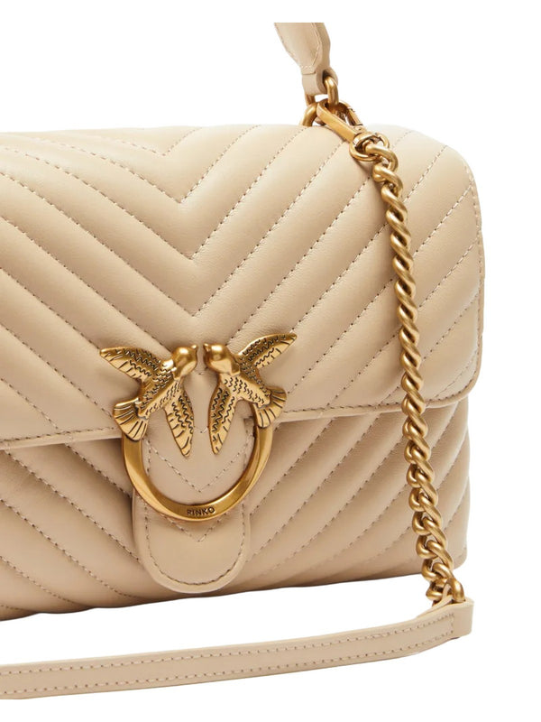 Borse a tracolla Donna Pinko - Classic Lady Love Bag Puff Chevron - Beige