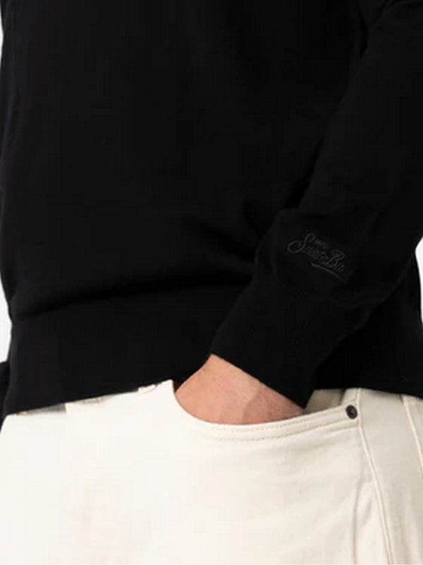 Maglie Uomo Mc2 Saint Barth - Maglione Regent in lana merino e cashmere - Nero