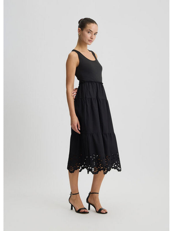 Vestiti casual Donna Liu Jo - Abito in cotone con ricami - Nero