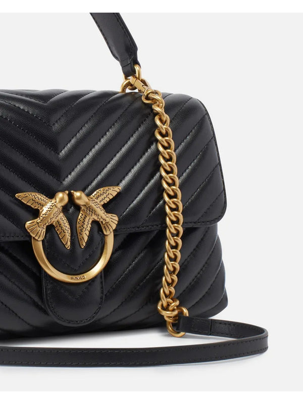 Borse a tracolla Donna Pinko - Classic Lady Love Bag Puff Chevron - Nero