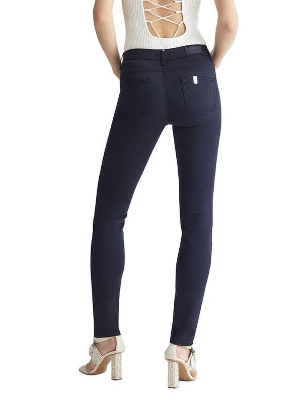 Pantaloni Donna Liu Jo - Pantaloni slim fit con charm LJ - Blu