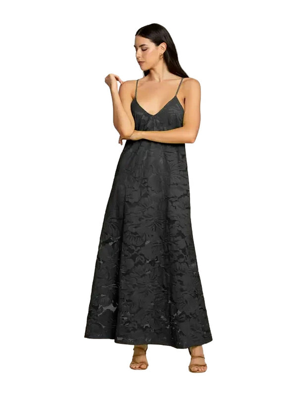 Vestiti da discoteca Donna 4Giveness - Abito lungo con incrocio blossom lace - Nero