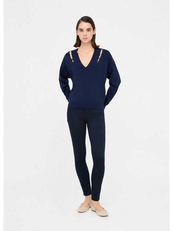 Maglie Donna Liu Jo - Maglia con castoni gioiello - Blu