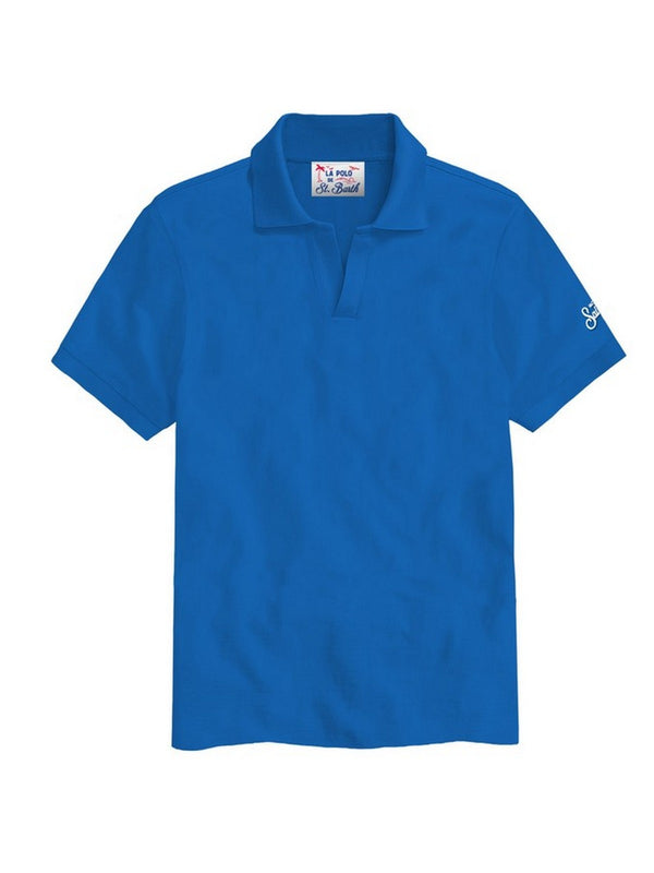 Polo Uomo Mc2 Saint Barth - Charles polo in tessuto piquet - Blu elettrico