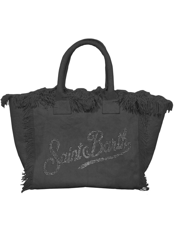 Borse a mano Donna Mc2 Saint Barth - Borsa Colette In Canvas Con Logo In Strass - Nero